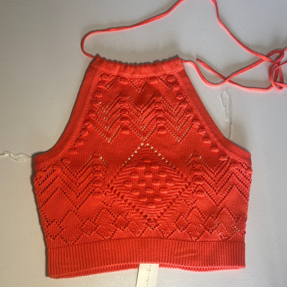 Crochet Halter Crop Top NEW medium